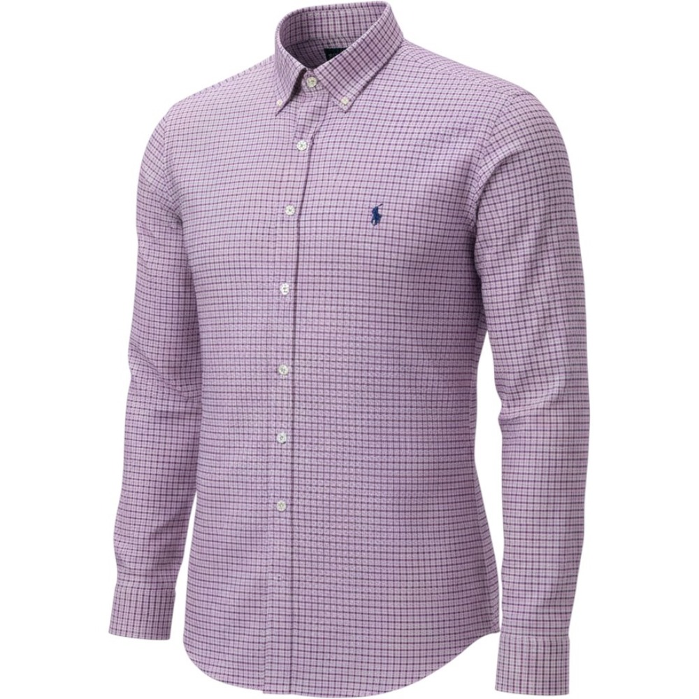 Ralph Lauren Performance Shirt Mens XLT Pink Gingham Plaid Button Down Tall